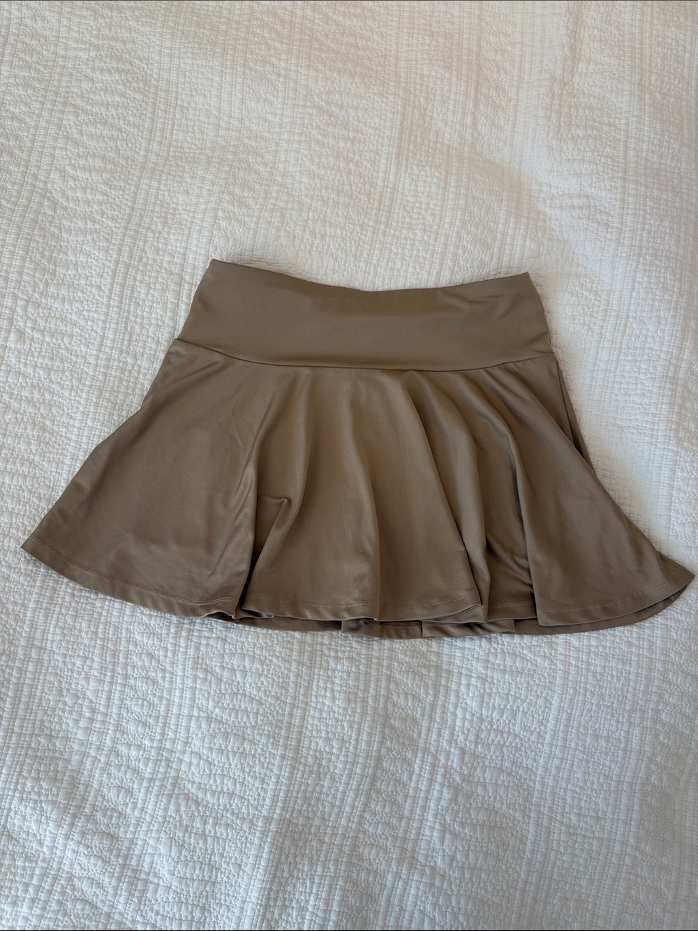 Pleated A-Line Skort - Taupe